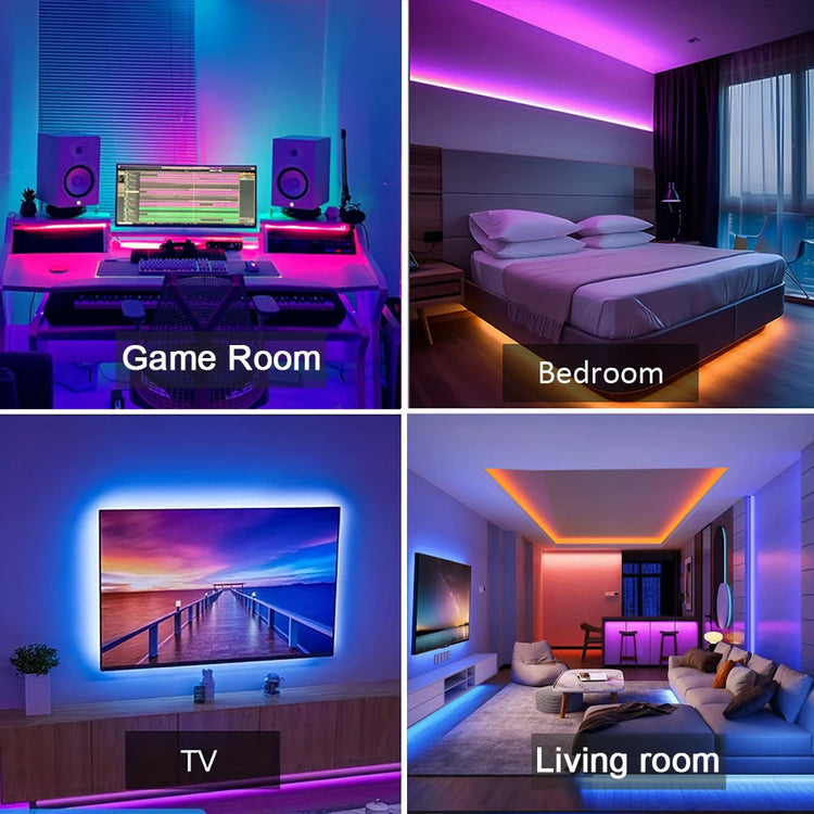 RGB Led Strip Lights 5m 10m 20m 30m Led Room Light with APP Control Fl ...
